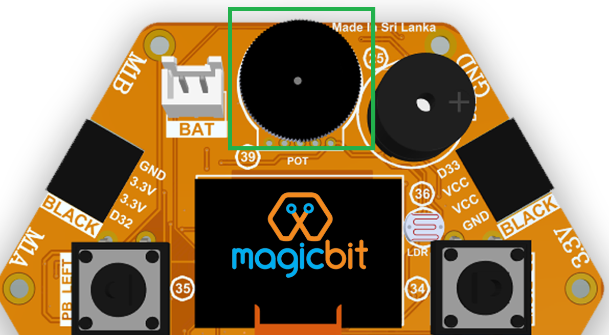 Magicbit inbuilt potentiometer