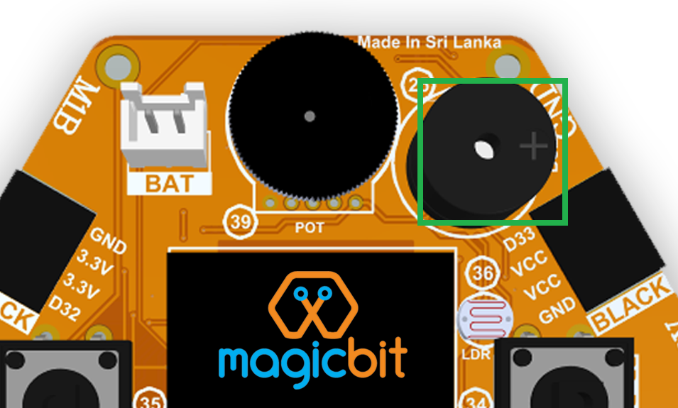 Magicbit inbuilt Piezo buzzer