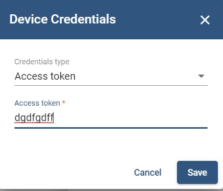 ThingsBoard device credentials