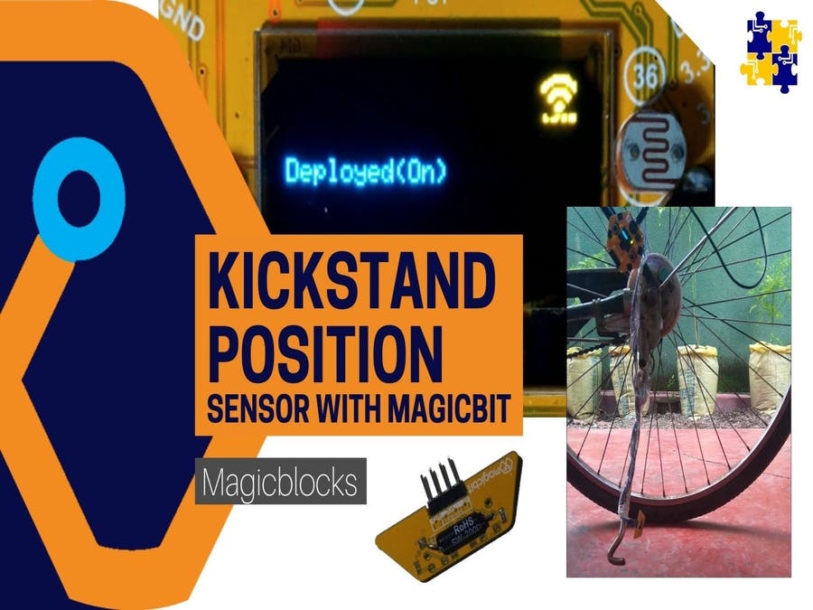 Bicycle Kickstand Position Sensor from Magicbit[Magicblocks]