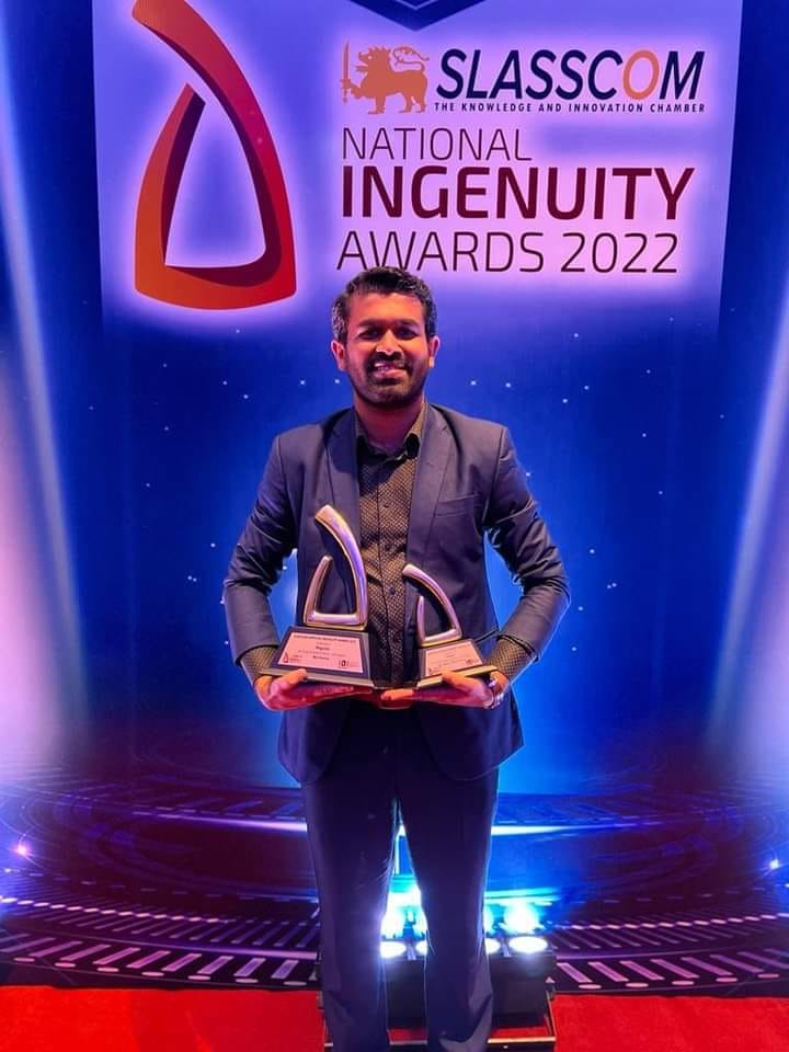 CEO of Magicbits (Pvt) Ltd Mr. Migara Amithodhana with the award